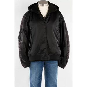 JNBY‎ Puffer Bomber Jacket Duck Down Fill Sherpa Lined Hooded Full Zip Small